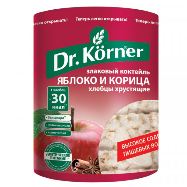 Хлебцы Dr.Korner со вкусом яблока с корицей , 90 г