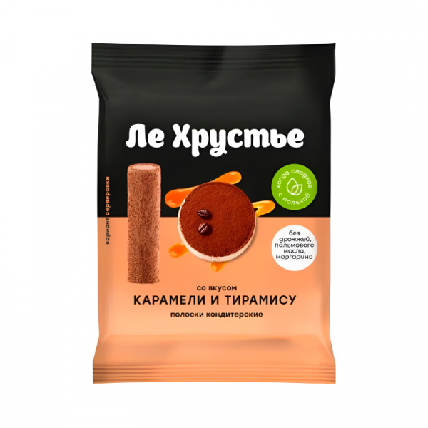 Полоски кондитерские ЛеХрустье 100 гр., карамель и тирамису