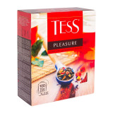 Чай Tess 100 пак*1,5 гр., черный, с шиповн., ябл., лепестк. цв. и аром. фруктов, Pleasure Чай Tess 100 пак*1,5 гр., черный, с шиповн., ябл., лепестк. цв. и аром. фруктов, Pleasure