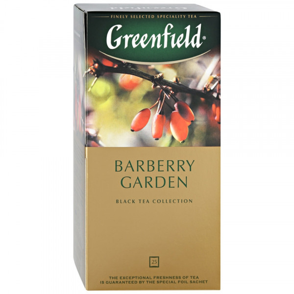 Чай Greenfield 25 пак*1,5 гр., индийский черный, с ягод. и аром.барбар., Barberry Garden