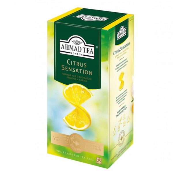 Чай Ahmad Tea 25 пак*1,8 гр., черный, с лимоном и лаймом, Citrus Sensation Чай Ahmad Tea 25 пак*1,8 гр., черный, с лимоном и лаймом, Citrus Sensation