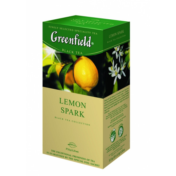 Чай Greenfield 25 пак*2 гр., черный, с аром. лимона, Lemon Spark