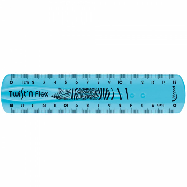 Линейка набор Twist'n Flex лин. 15 см+2 треуг. 30, 60 гр.+трансп. 180 гр., пласт., ассорти, блистер