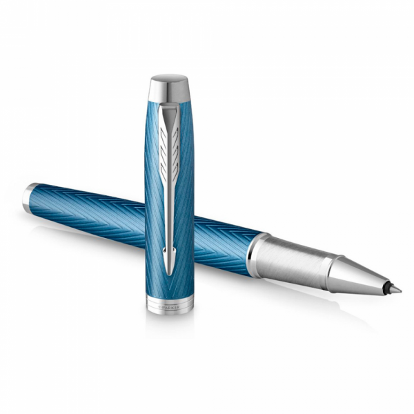 Ручка роллер IM Premium Blue Grey CT 0,5 мм, метал., подарочн. упак., синий/серый, стерж. черный
