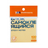 Блок самоклеящийся 76х76 мм, пастельно-желтый, 100 листов, Workmate *12/384, 003000308 Блок самоклеящийся 76х76 мм, пастельно-желтый, 100 листов, Workmate *12/384, 003000308