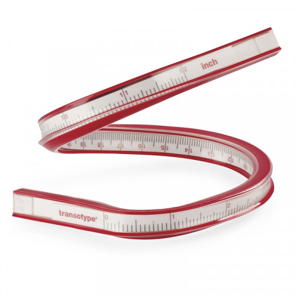 Линейка 30 см Curve Ruler красный