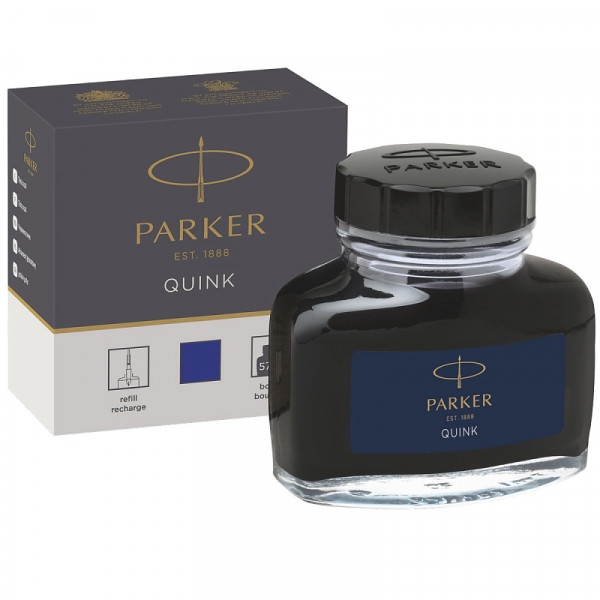 Чернила для перьевых ручек QUINK, флакон 57 мл, цвет синий, арт. PARKER-1950376 Чернила для перьевых ручек QUINK, флакон 57 мл, цвет синий, арт. PARKER-1950376