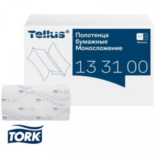 Полотенца бумажные  Tellus Синглфолд Премиум листовые, 2-сл., 200 листов, H3