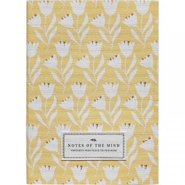 Ежедневник датир. А5 140*200 мм, 352 стр., тонир. Fleur мягк. обл. кожзам., желтый 2026