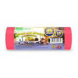 Мешки для мусора 35л 15шт/рулон ПНД Mirpack Vip 18мкм 50*60см цв.красный, с завязками
