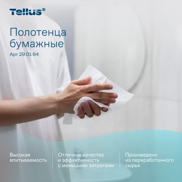 Полотенца бумажные  Tellus Синглфолд Комфорт листовые, 2-сл., 200 листов, H3