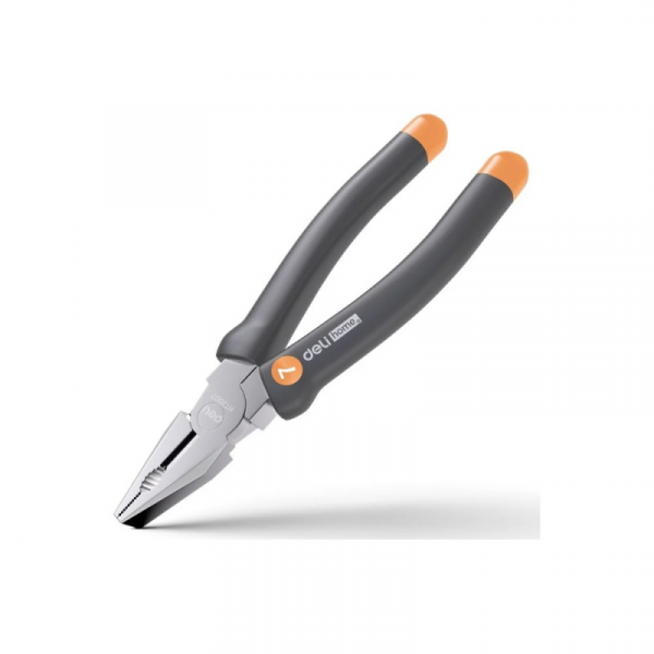 Длинногубцы Deli HS HT2007C 180 мм, Soft Touch, оранжевый
