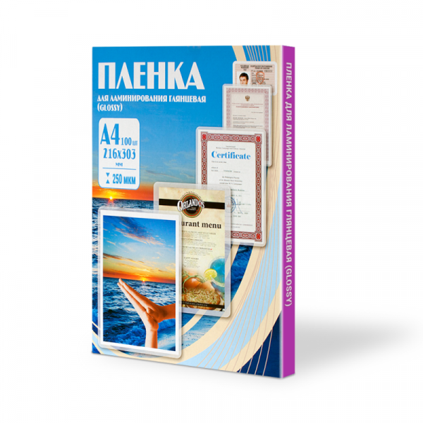 пленка для лам. А4/250 216*303 глянцевая 100шт