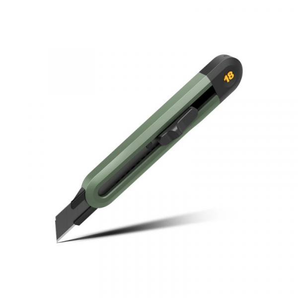 Нож строительный Deli HS EHT4018L 18 мм, Soft Touch, зеленый