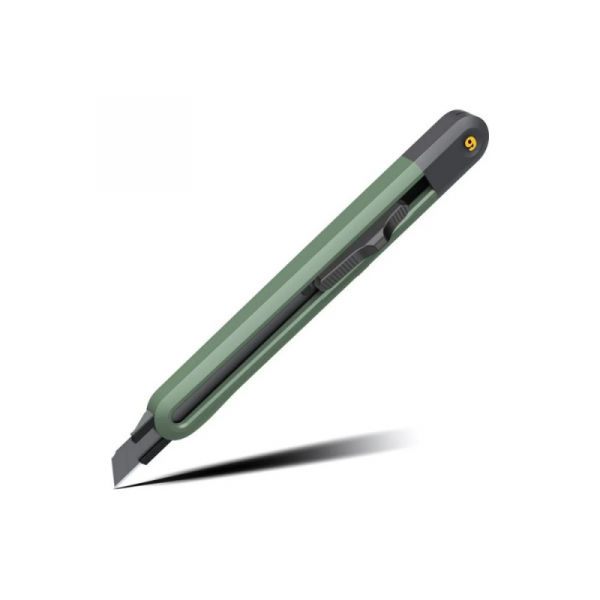 Нож строительный Deli HS EHT4009L 9 мм, Soft Touch, зеленый