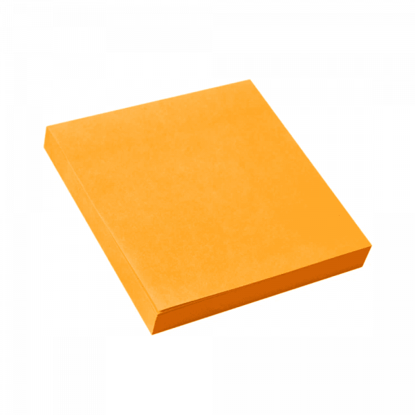 Клейкая бумага для заметок Sticky notes 76x76 мм, 100 листов, оранжевая неон