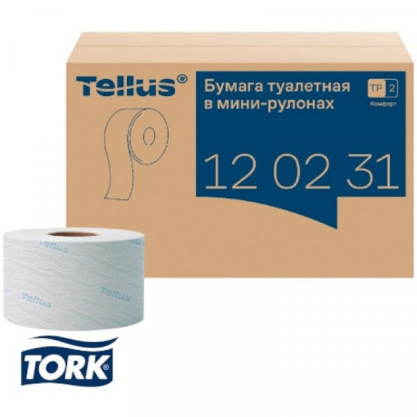 Бумага туалетная  Tellus Комфорт T2 в мини-рулонах 170м, 2-сл.
