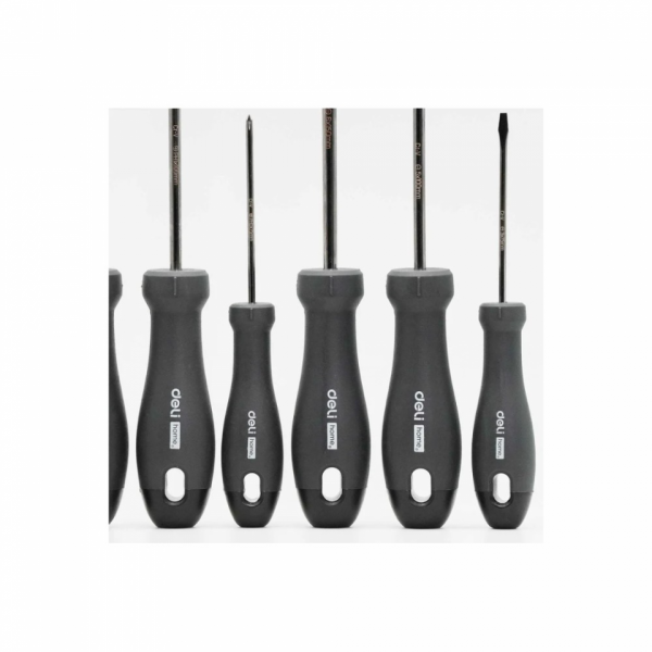 Набор отверток Deli HS EHT1006 6 шт, Soft Touch, черный