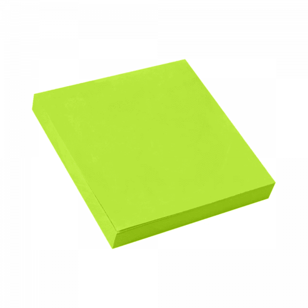 Клейкая бумага для заметок Sticky notes 76x76 мм, 100 листов, зелёная неон