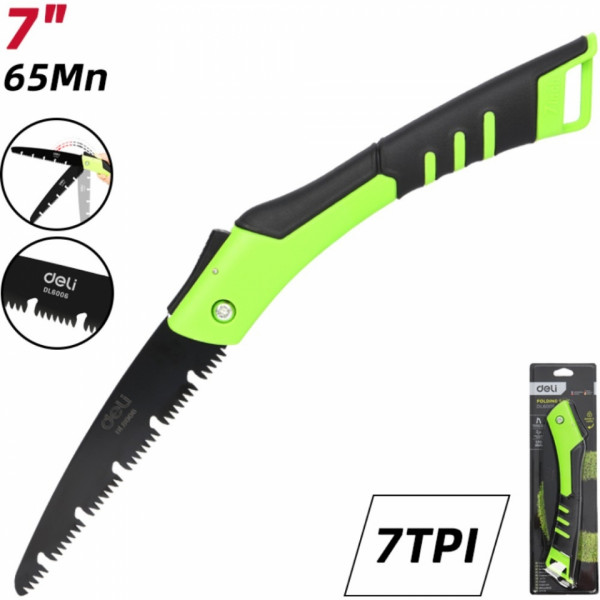 Пила садовая Deli GS EDL6006 180 мм, складная
