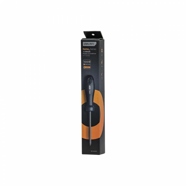 Отвертка Deli HS EHT1205 PH1*100 мм, Soft Touch, черный