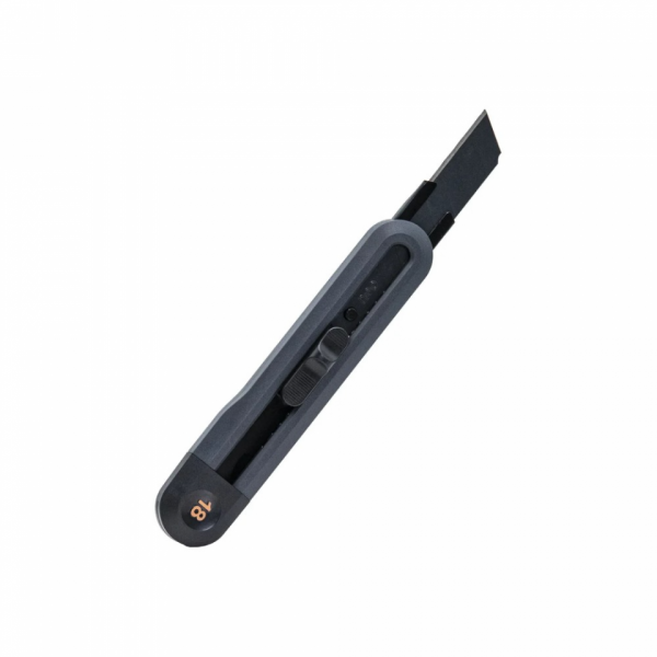 Нож строительный Deli HS EHT4018 18 мм, Soft Touch, черный