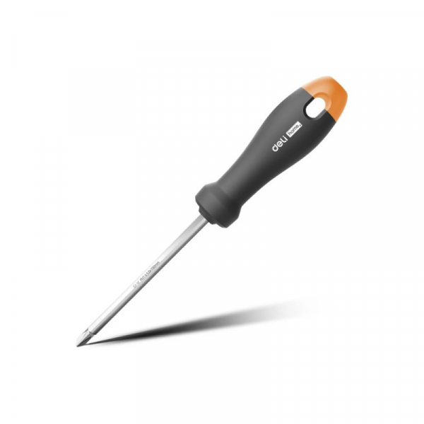 Отвертка Deli HS HT1055C PH1*100 мм, Soft Touch, оранжевый