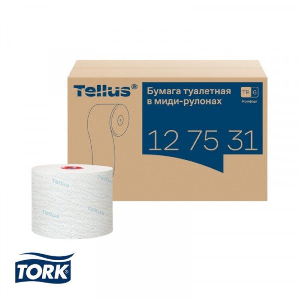 Бумага туалетная  Tellus Комфорт T6 в миди-рулонах 100м, 2-сл.