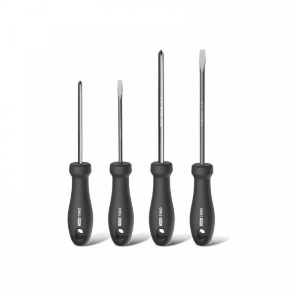 Набор отверток Deli HS HT1004 4 шт. PH1*100,PH2*150,SL5*100, SL6*150, Soft Touch, черный