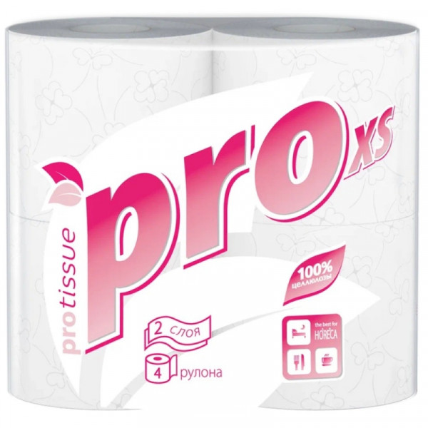 Бумага туалетная  PROtissue 18м, 2 слоя, 4 рул, 100 целлюлоза