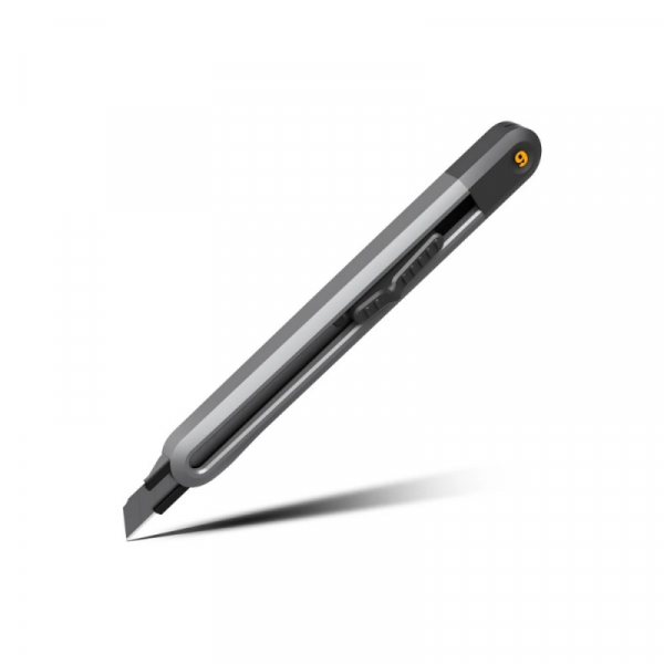 Нож строительный Deli HS EHT4009 9 мм, Soft Touch, черный Нож строительный Deli HS EHT4009 9 мм, Soft Touch, черный