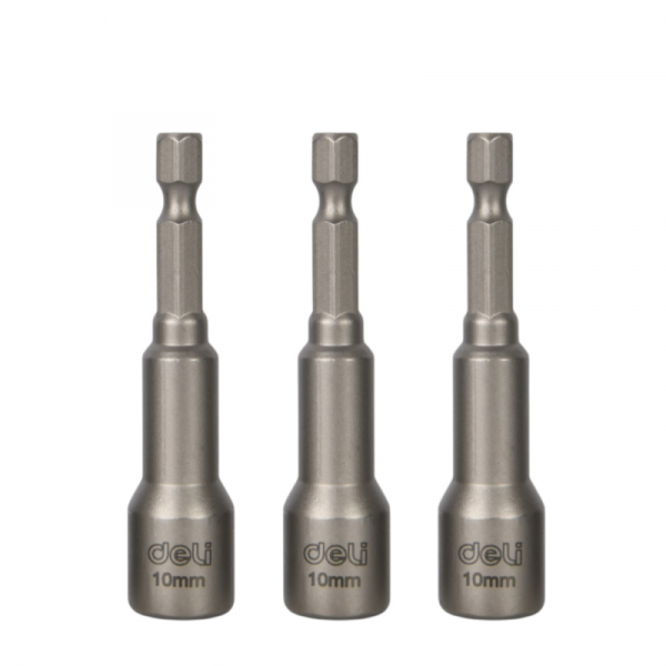 Набор насадок шестигранных магнитных Deli YS EDL4810T 10 мм, 3 шт, HEX 1/4