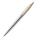 Ручка шарик/автомат Jotter Stainless Steel GT 1 мм, метал., подарочн. упак., серебристый/золотистый, стерж. синий