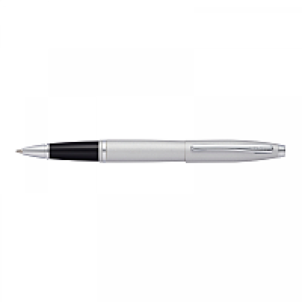 Ручка роллер Calais Satin Chrome 0,7 мм, метал., подарочн. упак., матовый серебристый/черный, стерж. черный