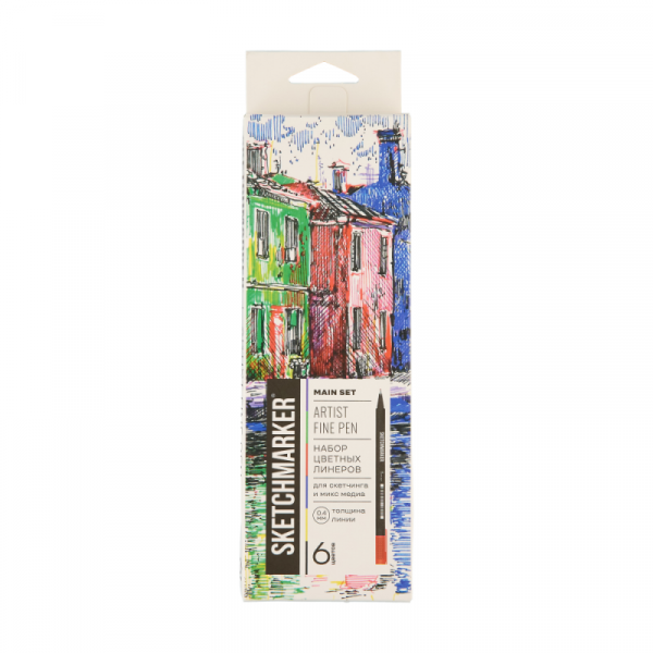 Ручка капиллярная Sketchmarker Artist fine pen Main набор 6 шт.