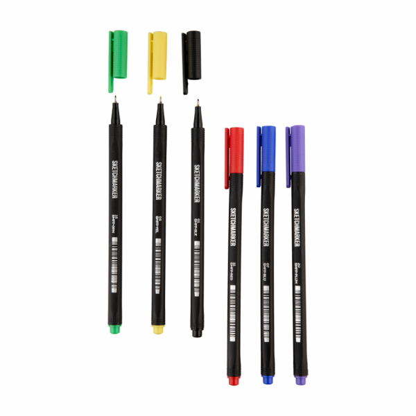 Ручка капиллярная Sketchmarker Artist fine pen Main набор 6 шт.