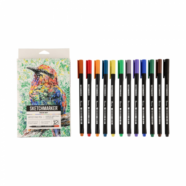 Ручка капиллярная Sketchmarker Artist fine pen Main набор 12 шт.