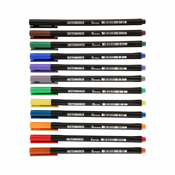 Ручка капиллярная Sketchmarker Artist fine pen Main набор 12 шт.