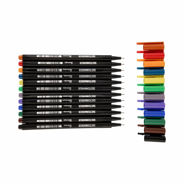 Ручка капиллярная Sketchmarker Artist fine pen Main набор 12 шт.