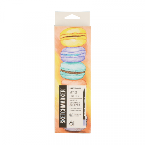 Ручка капиллярная Sketchmarker Artist fine pen Pastel набор 6 шт.
