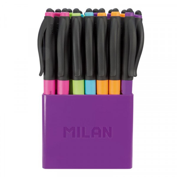 Ручка шариковая автоматическая со стилусом Milan P1 Stylus оранжевая, 1,0мм, арт.176592124