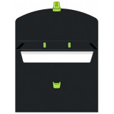 Портфель Бюрократ Black Opal BLPP01LETT 1 отдел. A4 пластик 0.7мм черный/салатовый
