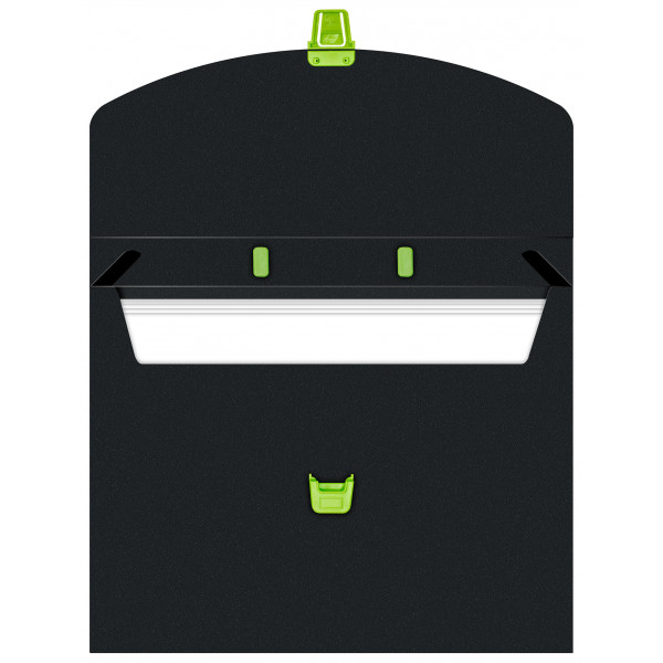 Портфель Бюрократ Black Opal BLPP01LETT 1 отдел. A4 пластик 0.7мм черный/салатовый