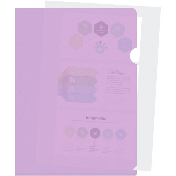 Папка-уголок Бюрократ Pastel -EPAST/VIO A4 пластик 0.18мм фиолетовый