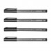 Набор ручек капиллярных Professional Fine Liners 0,4-0,8 мм, пласт., серый., стерж. черный, 4 шт.