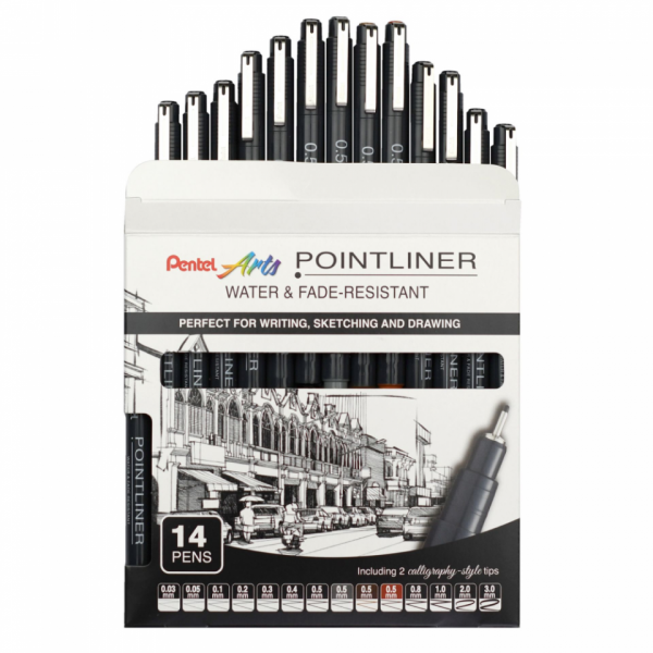 Набор ручек капиллярных Pointliner 14 шт., ассорти