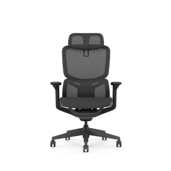 Кресло д/руководителя SitZone E-JX-001А сетка, черный, крестов. пластик, регулир. подголов., регулир. подлокотн., слайдер