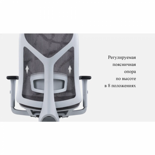 Кресло д/руководителя SitZone CH-283A-HS-P1 сетка, серый, крестов. пластик, корпус белый, регулир. подлокотн., слайдер 
