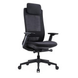 Кресло д/руководителя SitZone E-VL002A сетка/ткань, черный, крестов. пластик, регулир. подголов., регулир. подлокотн., слайдер
