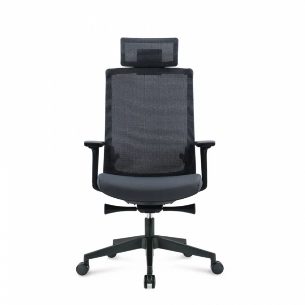 Кресло д/руководителя SitZone CH-312А сетка/ткань, черный, крестов. пластик, регулир. подголов., регулир. подлокотн., слайдер